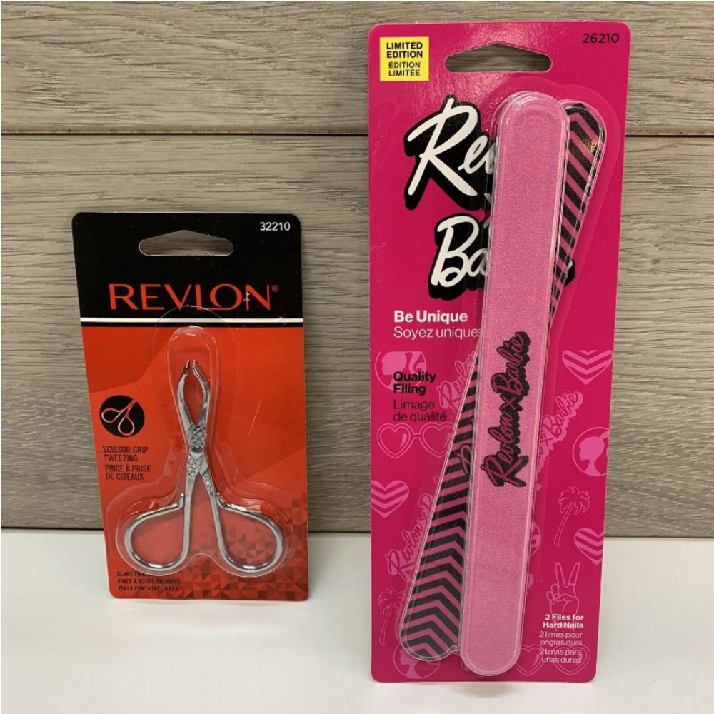 Limited Edition Barbie 2pc Nail File and Revlon Scissor Grip Tweezers